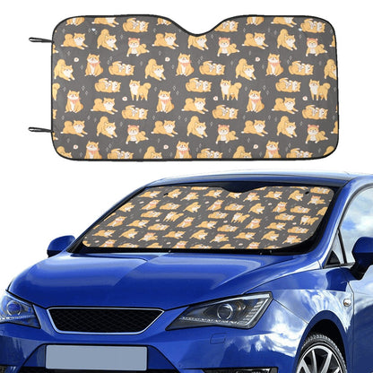 Shiba Inu Print Design LKS309 Car front Windshield Sun Shade