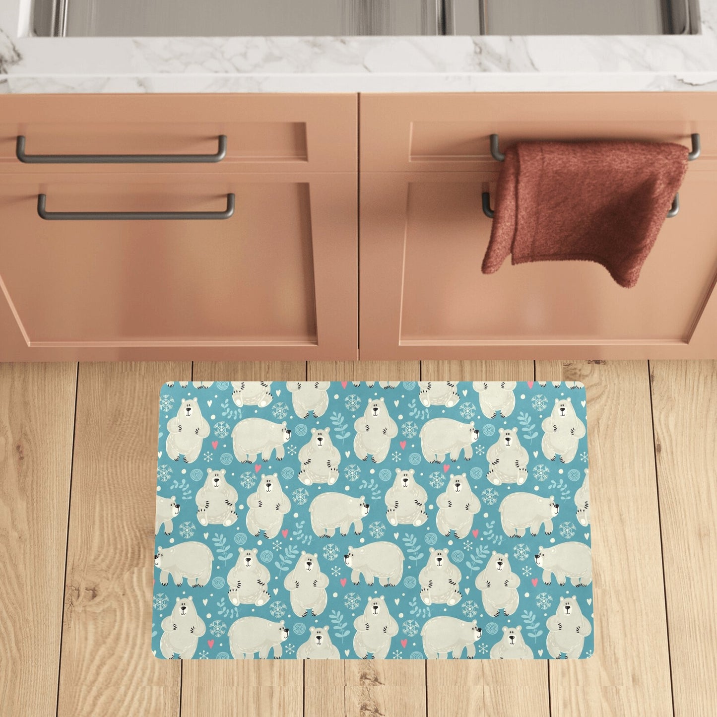Bear Pattern Print Design BE04 Kitchen Mat