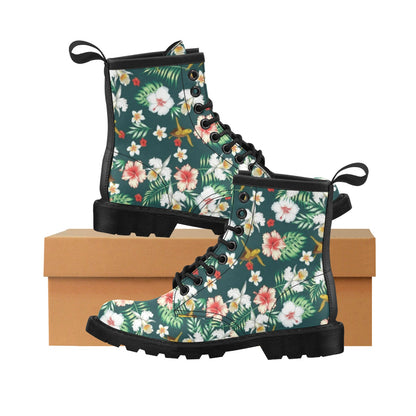 Hawaiian Flower Design with SeaTurtle Print Women's Boots