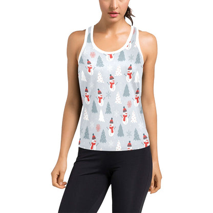 Snowman Print Design LKS302 Women's Racerback Tank Top