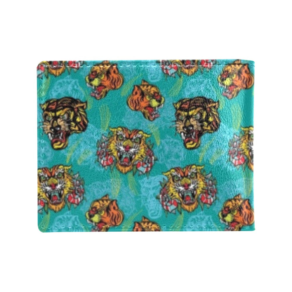 Tattoo Tiger Head Print Design LKS304 Men's ID Card Wallet