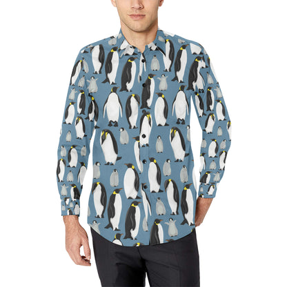 Penguin Pattern Print Design A03 Men's Long Sleeve Shirt