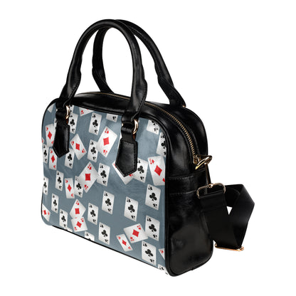 Poker Cards Pattern Print Design A05 Shoulder Handbag