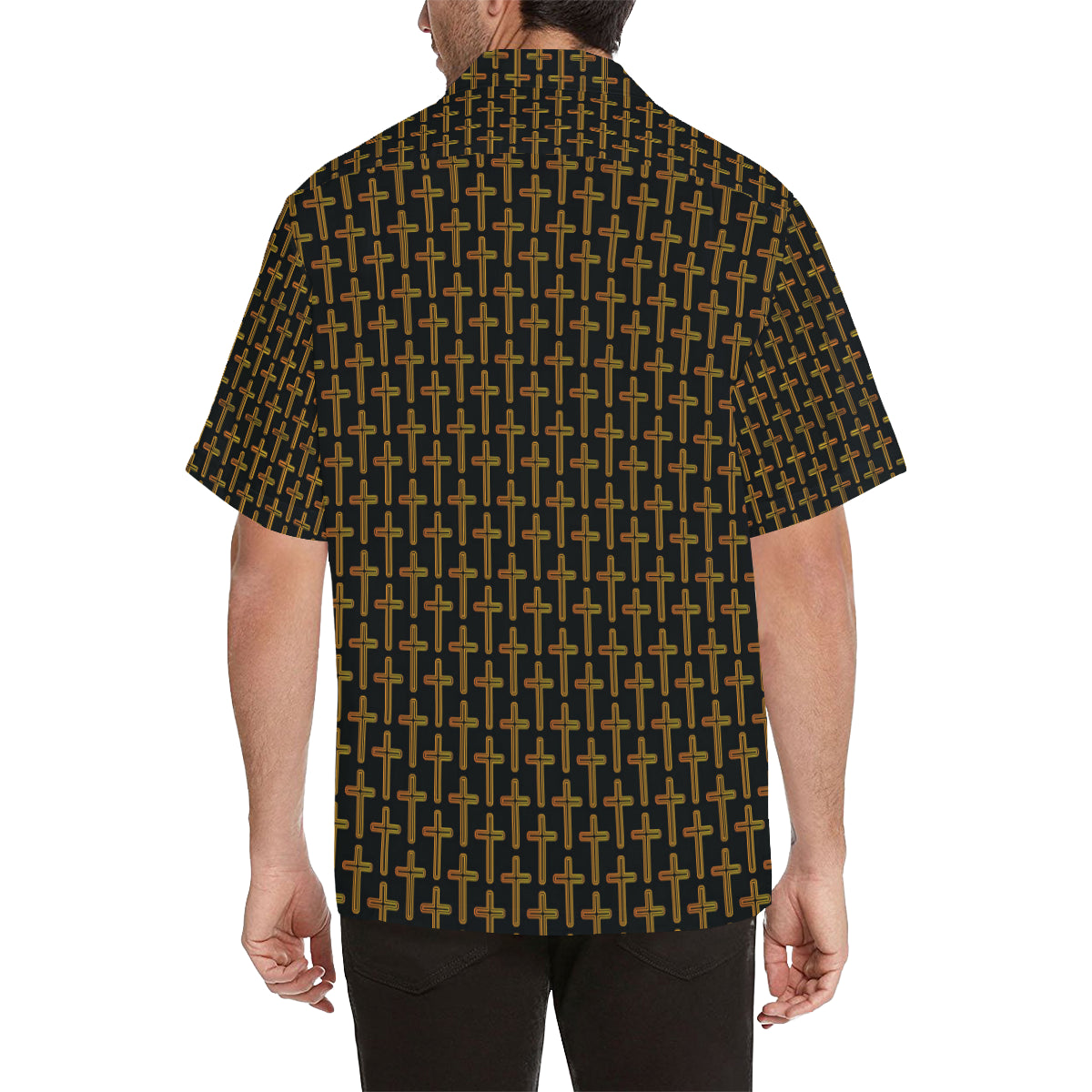 Cross Pattern Print Design 02 Men's Hawaiian Shirt
