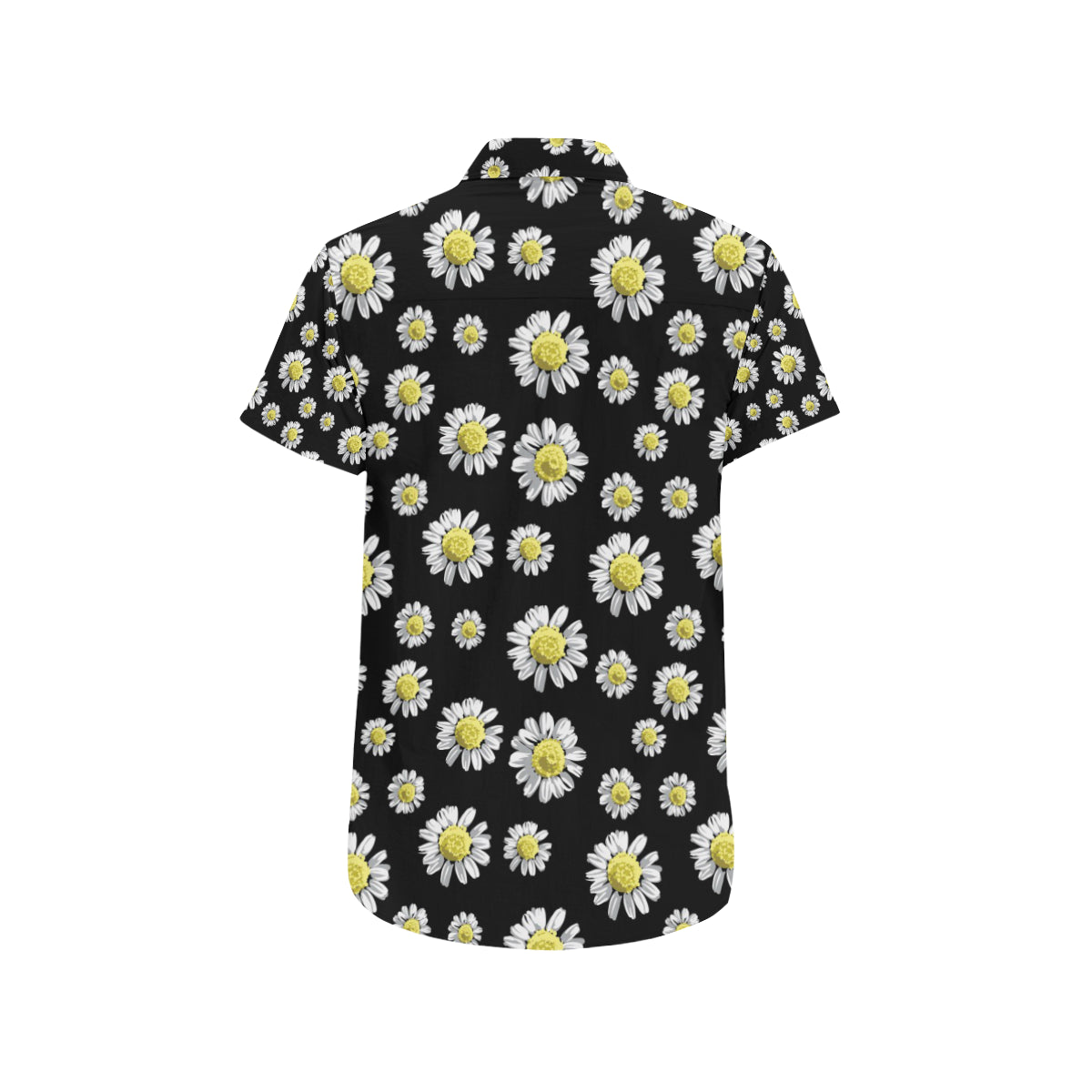 Daisy Pattern Print Design DS01 Men's Short Sleeve Button Up Shirt