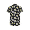 Daisy Pattern Print Design DS01 Men's Short Sleeve Button Up Shirt