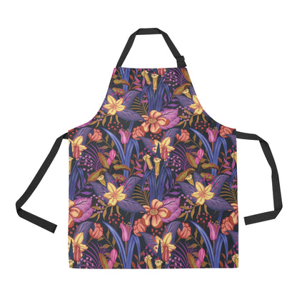 Lily Pattern Print Design LY016 Apron with Pocket
