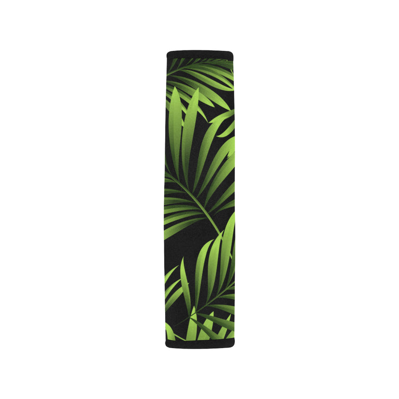 Green Neon Tropical Palm Leaves Car Seat Belt Cover