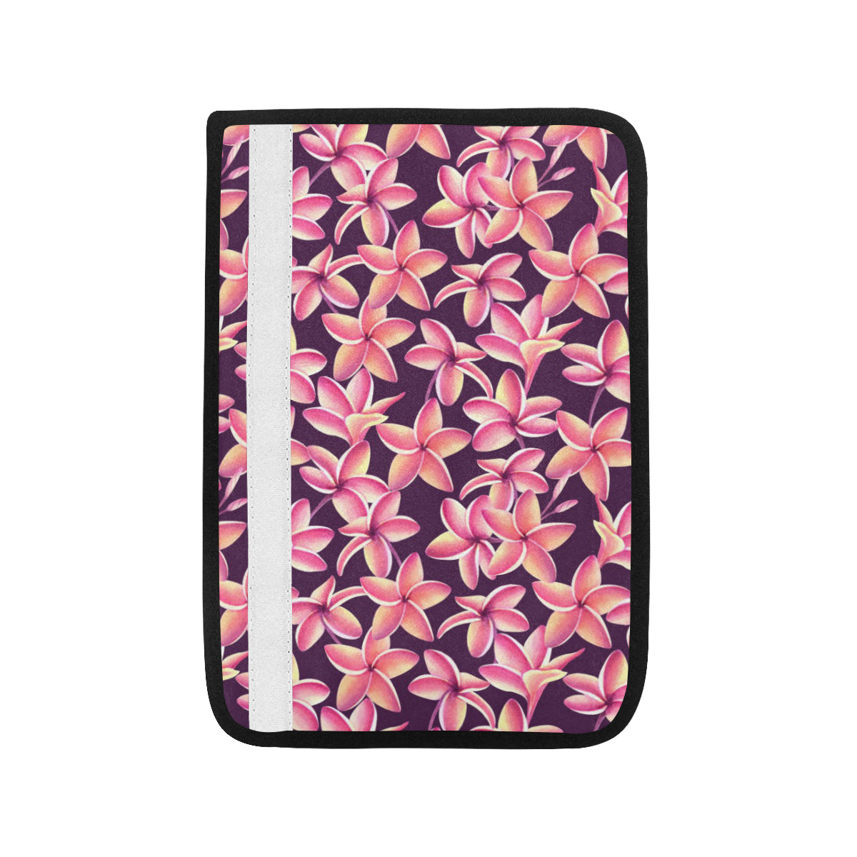 Purple Plumeria Pattern Print Design PM010 Car Seat Belt Cover