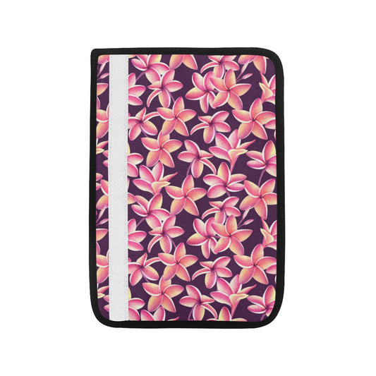 Purple Plumeria Pattern Print Design PM010 Car Seat Belt Cover