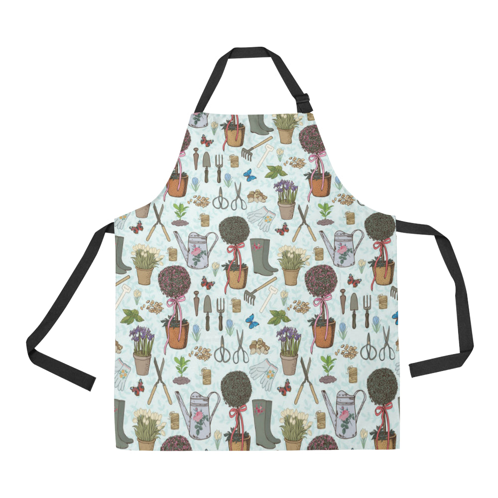 Gardening Pattern Print Design G01 Apron with Pocket