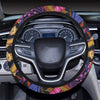 Lily Pattern Print Design LY016 Steering Wheel Cover with Elastic Edge