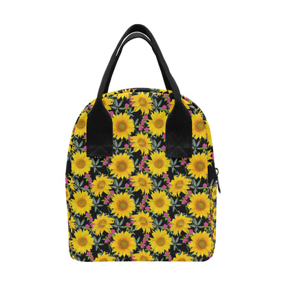Sunflower Pattern Print Design SF014 Insulated Lunch Bag