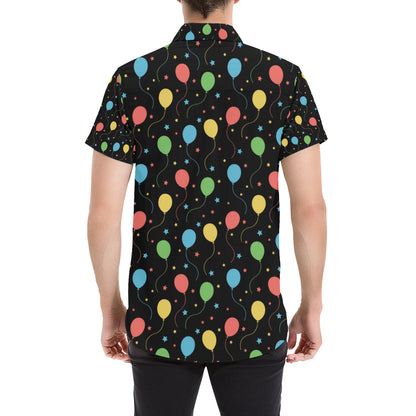 Ballon Colorful Pattern Print Design 04 Men's Short Sleeve Button Up Shirt
