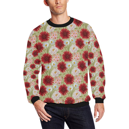 Gerberas Pattern Print Design GB07 Men Long Sleeve Sweatshirt