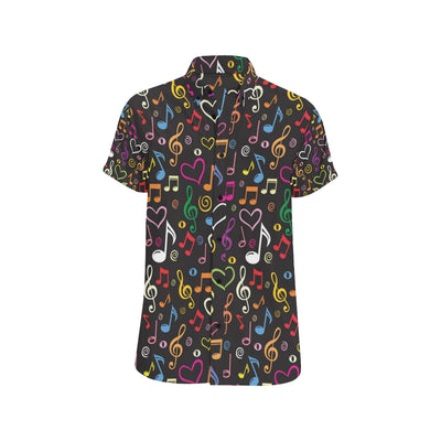 Music note Pattern Print Design A01 Men's Short Sleeve Button Up Shirt