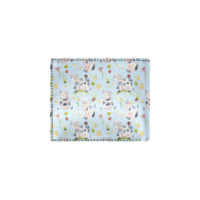 Cow Happy Pattern Print Design 05 Men's ID Card Wallet