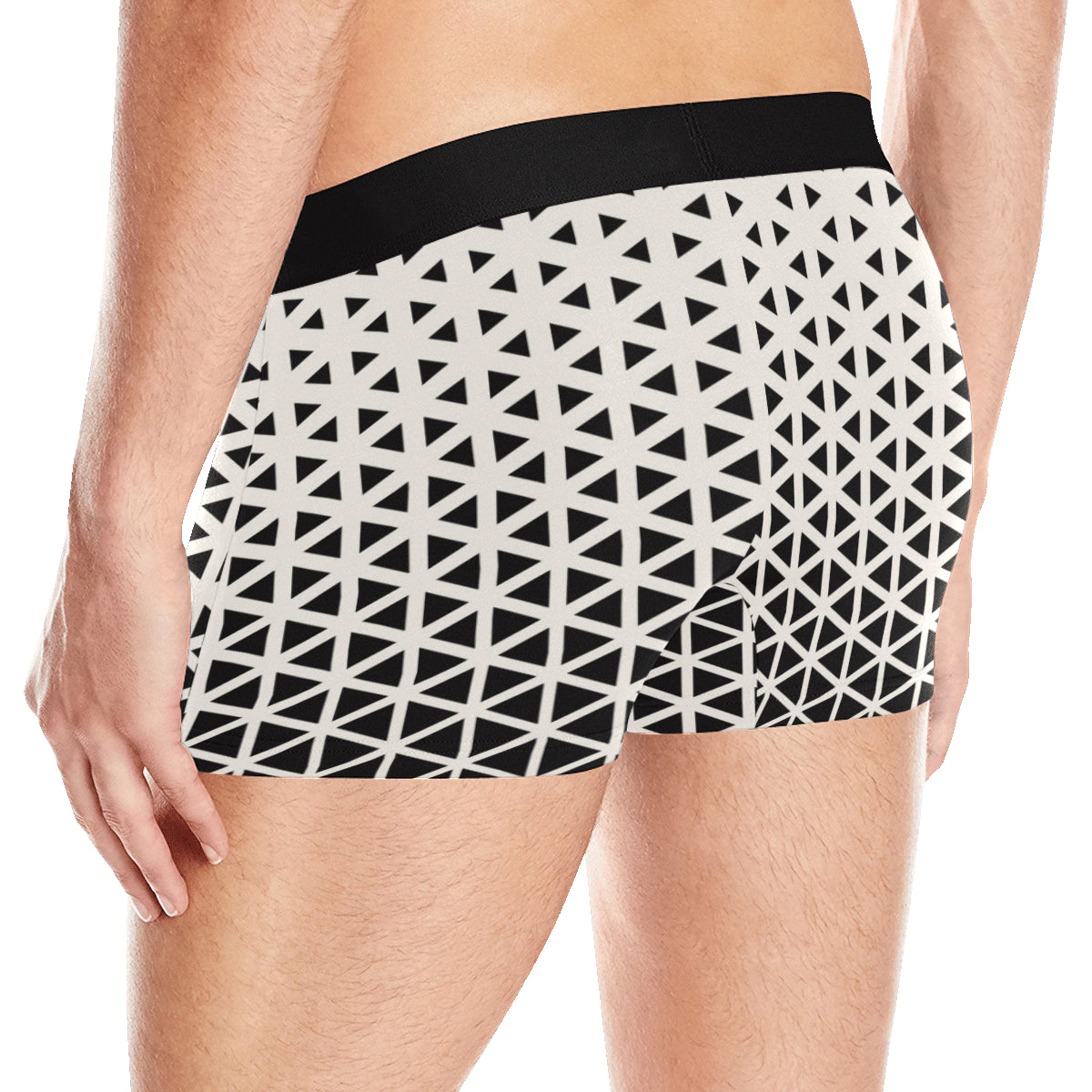 Geometric Black White Pattern Print Design 03 Men's Boxer Briefs