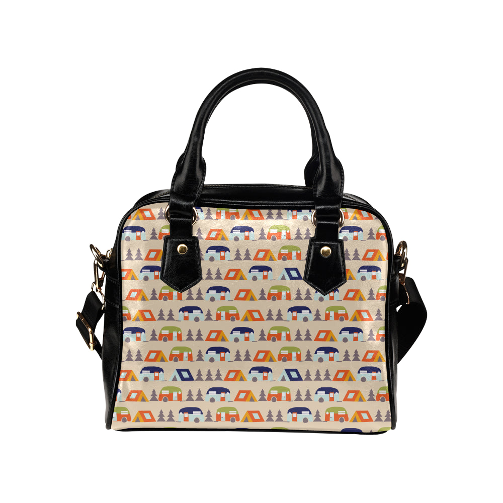 Camper Tent Pattern Print Design 03 Shoulder Handbag