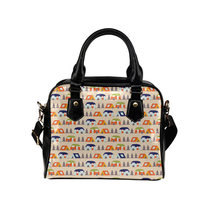 Camper Tent Pattern Print Design 03 Shoulder Handbag
