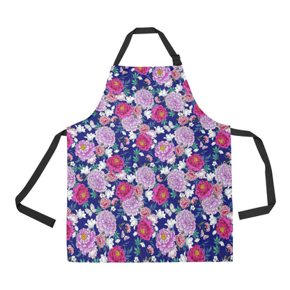 Dahlia Pattern Print Design DH013 Apron with Pocket
