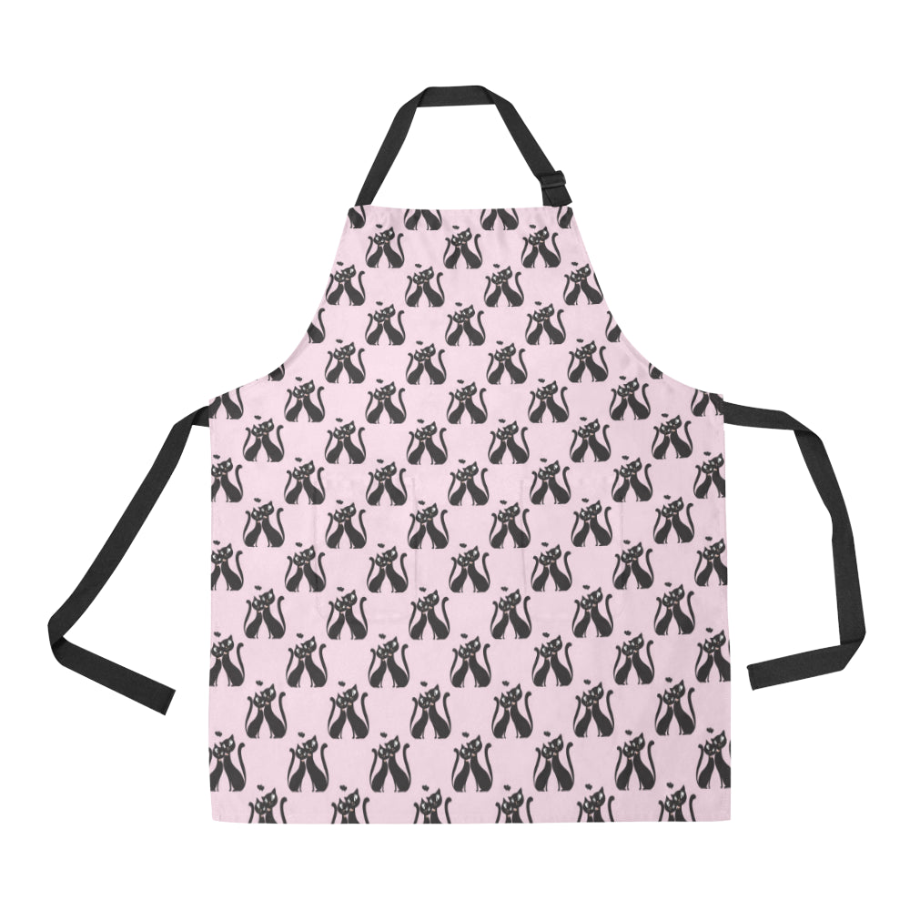 Black Cat Pattern Print Design 01 Apron with Pocket