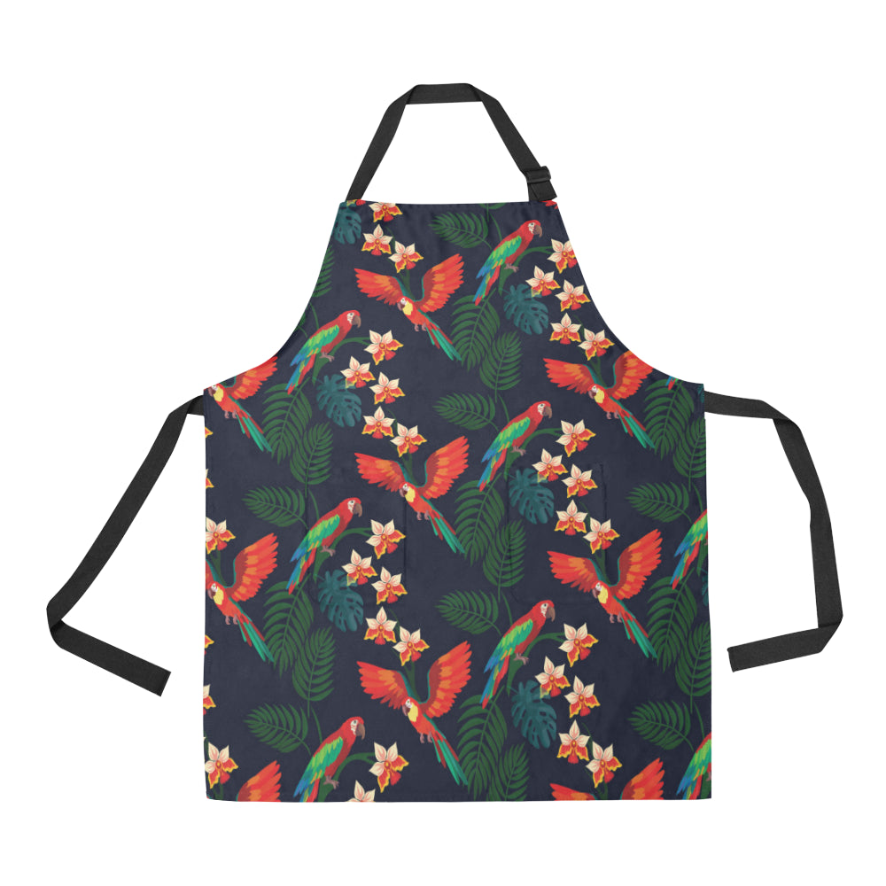 Macaw Pattern Print Design 02 Apron with Pocket