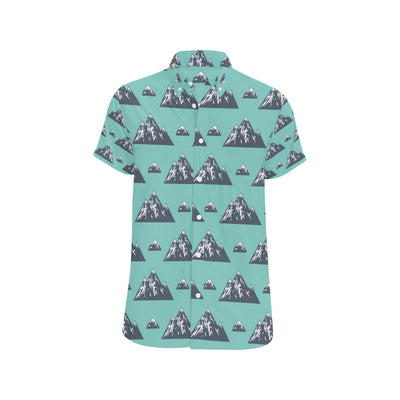 Mountain Pattern Print Design 01 Men's Short Sleeve Button Up Shirt