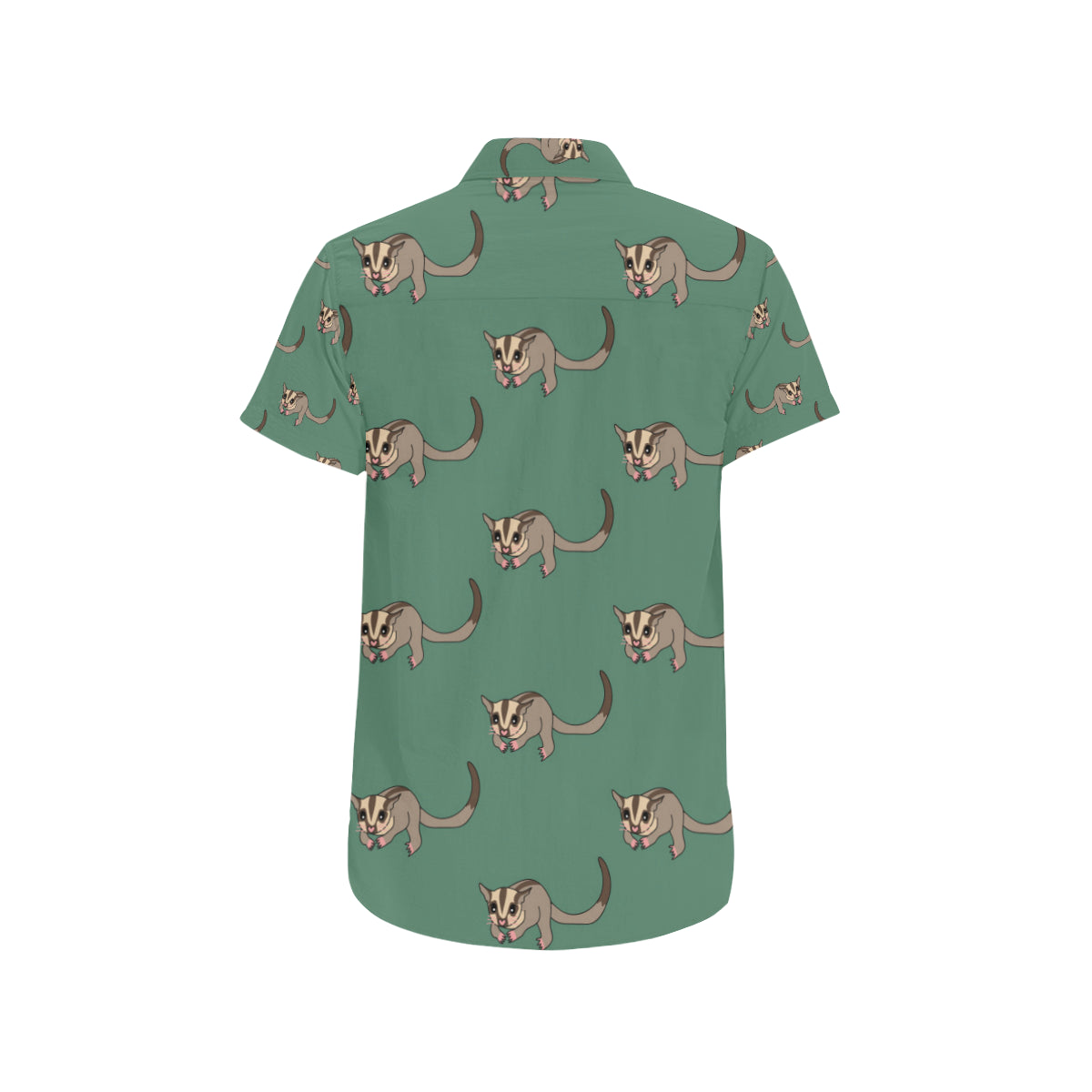 Sugar Glider Pattern Print Design 01 Men's Short Sleeve Button Up Shirt