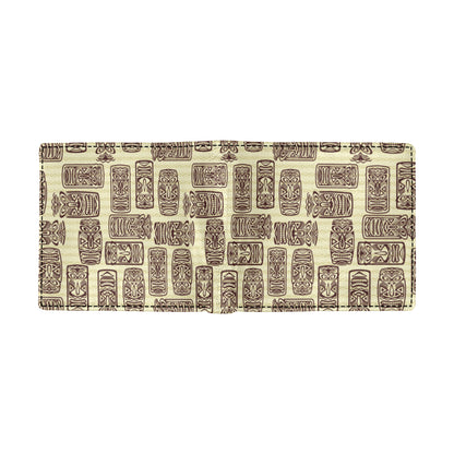 Tiki Brown Mask Print Men's ID Card Wallet