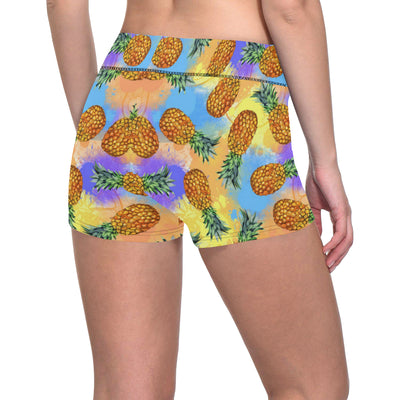 Pineapple Pattern Print Design PP09 Yoga Shorts