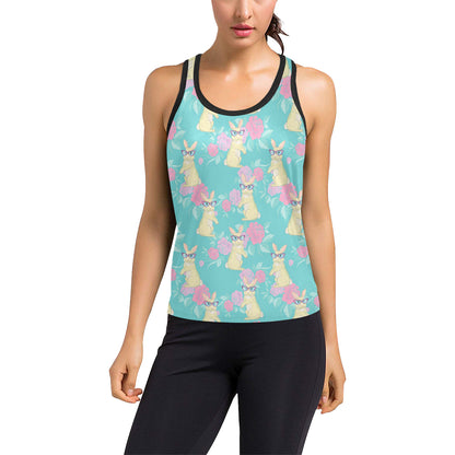Rabbit Pattern Print Design RB05 Women's Racerback Tank Top