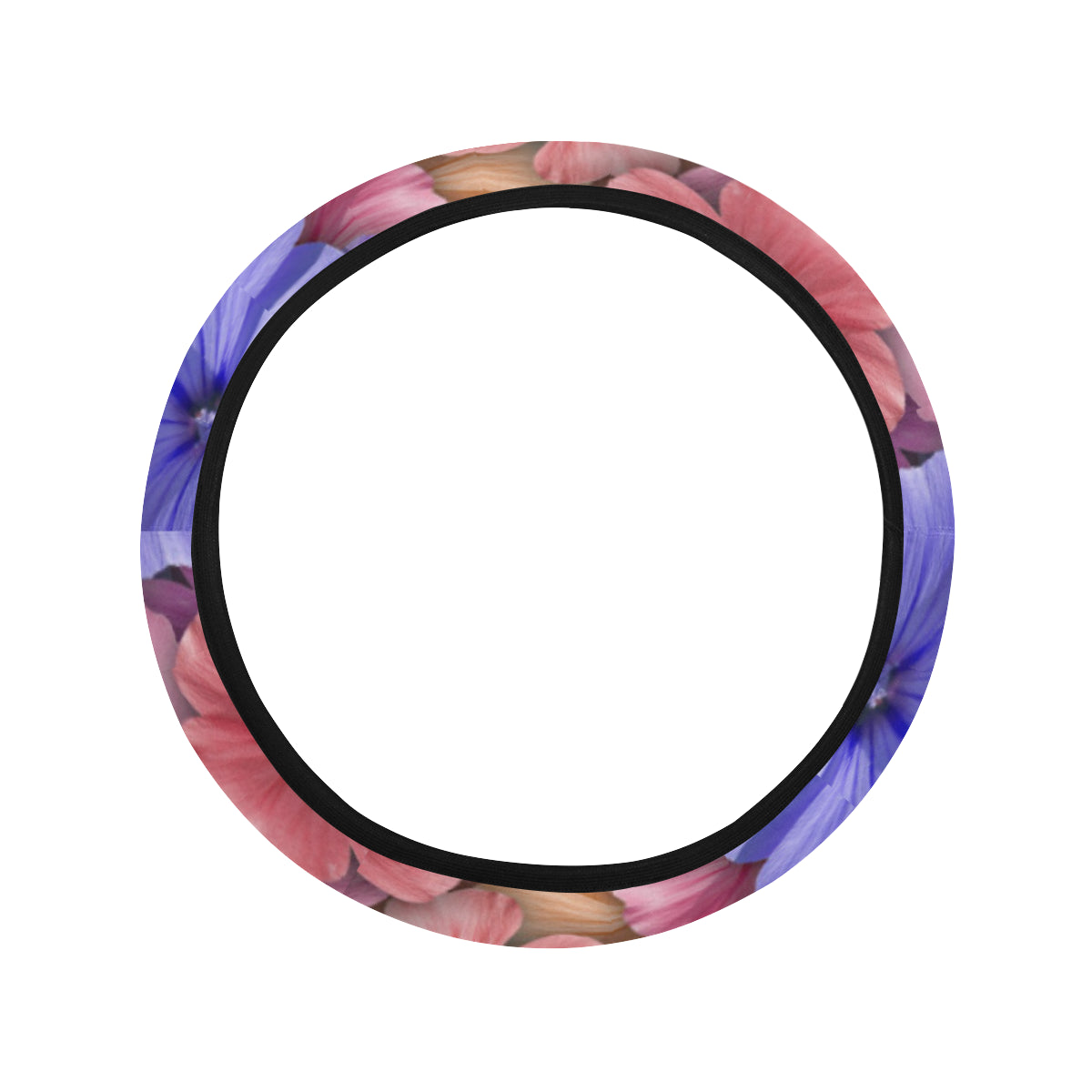 Colorful Geranium Pattern Steering Wheel Cover with Elastic Edge