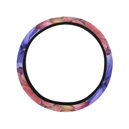 Colorful Geranium Pattern Steering Wheel Cover with Elastic Edge