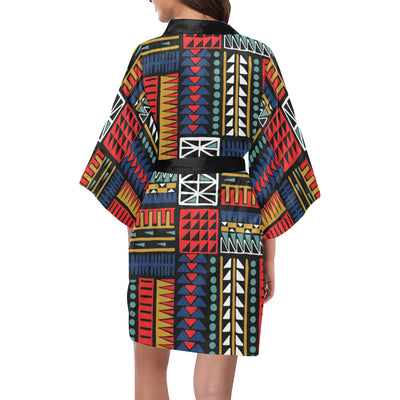 Kente Pattern Print Design 02 Women's Short Kimono