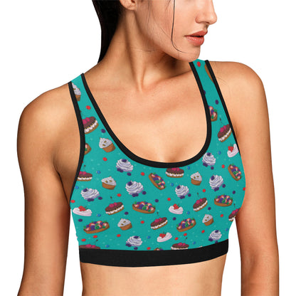 Cake Pattern Print Design 07 Sports Bra