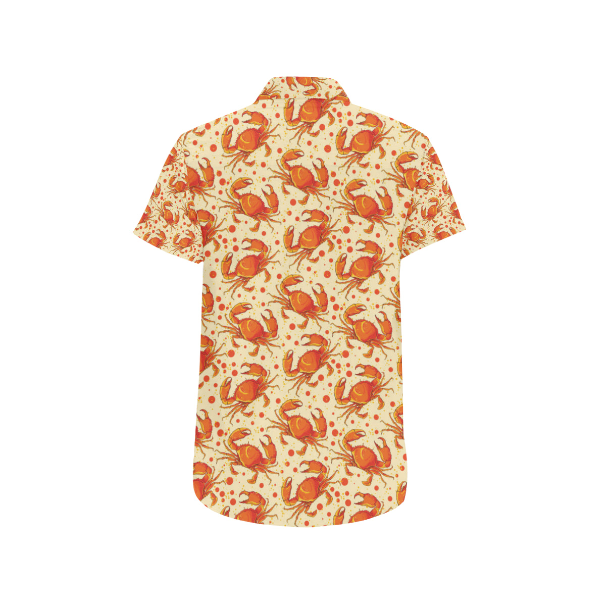 Crab Pattern Print Design 01 Men's Short Sleeve Button Up Shirt