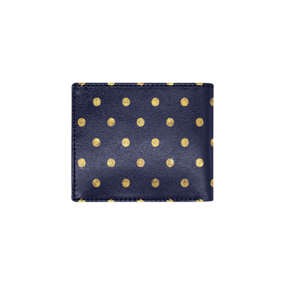 Polka Dot Gold Blue Pattern Print Design 02 Men's ID Card Wallet