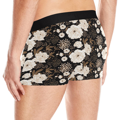 Peony Pattern Print Design A02 Men's Boxer Briefs