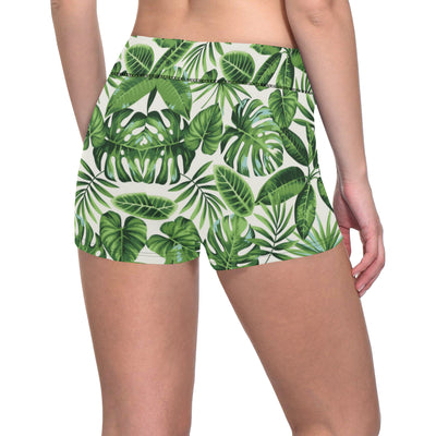 Tropical Flower Pattern Print Design TF013 Yoga Shorts