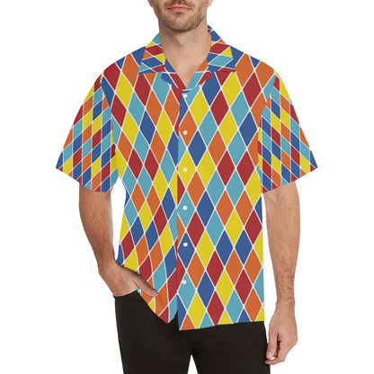 Harlequin Pattern Print Design 01 Men's Hawaiian Shirt