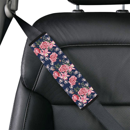 Rose Pattern Print Design A05 Car Seat Belt Cover