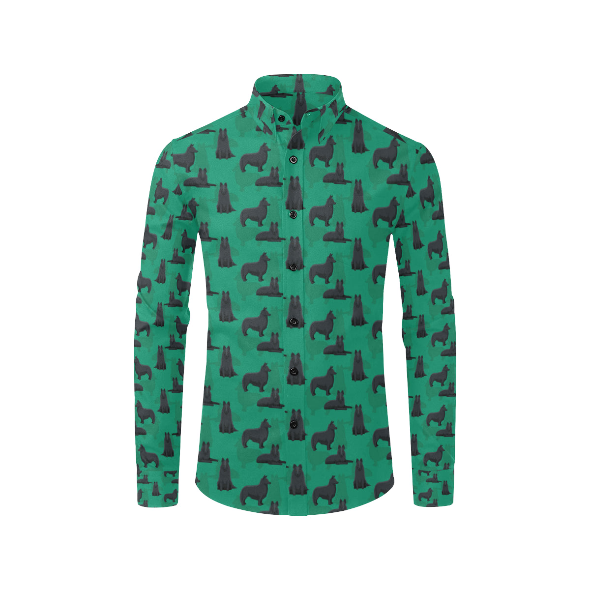 Belgian Sheepdog Pattern Print Design 01 Men's Long Sleeve Shirt
