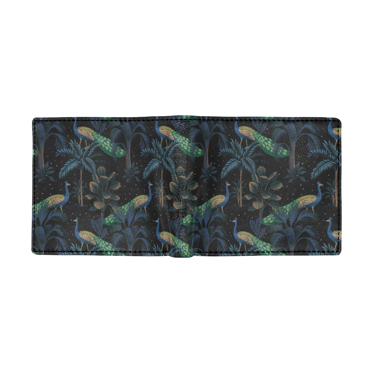 Rainforest Peacock Pattern Print Design A04 Men's ID Card Wallet