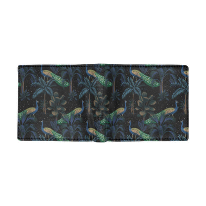 Rainforest Peacock Pattern Print Design A04 Men's ID Card Wallet