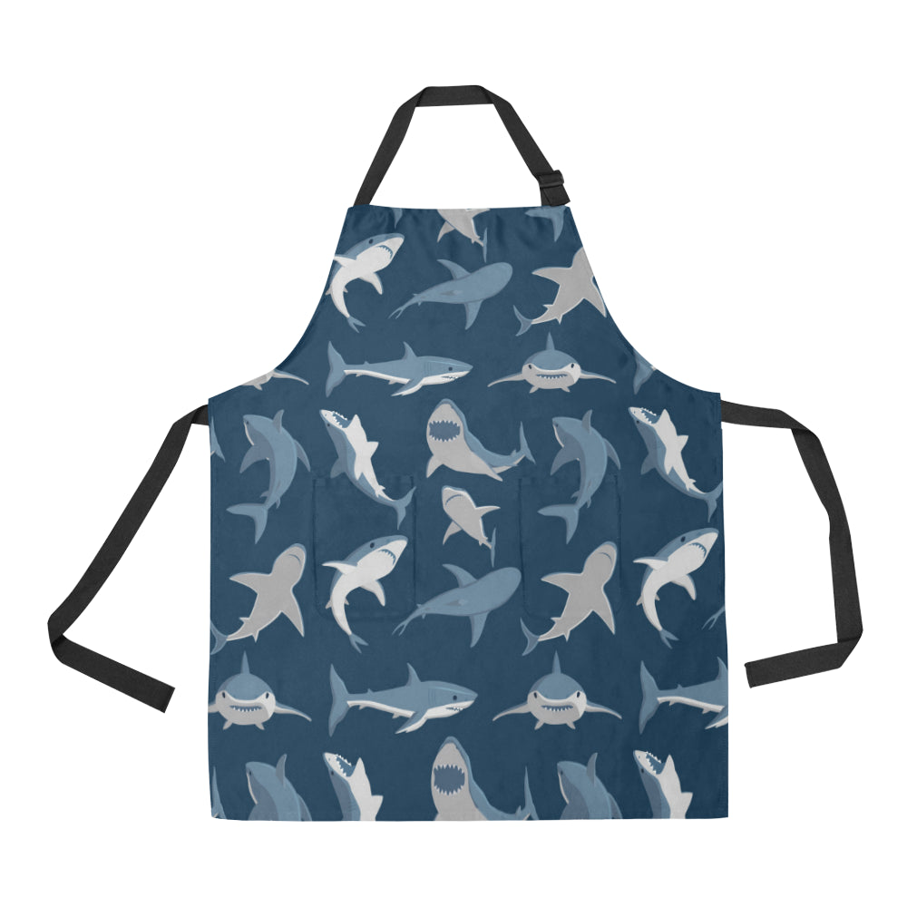 Shark Action Pattern Apron with Pocket