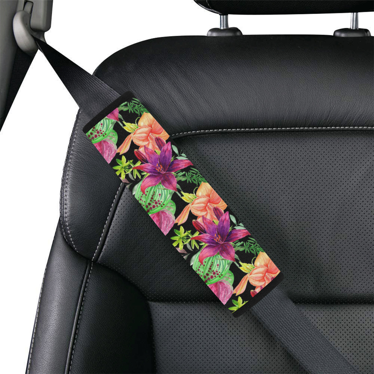 Amaryllis Pattern Print Design AL09 Car Seat Belt Cover