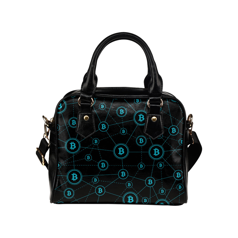 Cryptocurrency Pattern Print Design 01 Shoulder Handbag