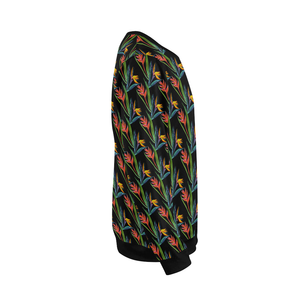 Heliconia Pattern Print Design HL04 Men Long Sleeve Sweatshirt