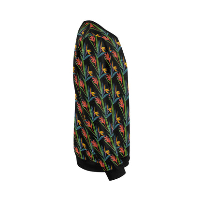 Heliconia Pattern Print Design HL04 Men Long Sleeve Sweatshirt